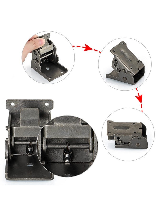 MDLUU MDLUU Folding Brackets Heavy Duty, 90 Degree Self-Lock Hinges for Table Leg, Wall Shelf, 330lbs Per, Pack of 4(Gunblack)  - Image 4