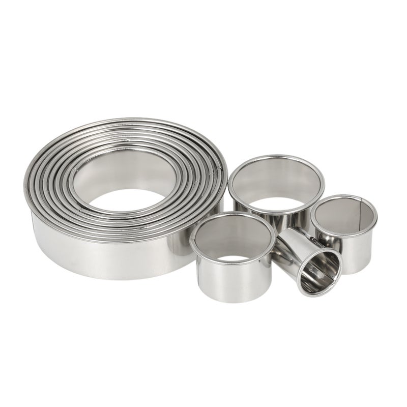 12pcs/set Multifunctional Stainless Steel Circle Cookie Cutter DIY Fondant Cake Decoration Molds Fruit Chocolate Cutters with Storage Box - Image 5