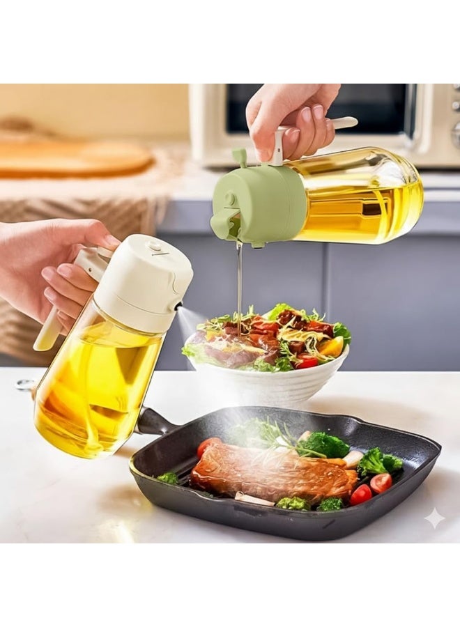 LIVVY 2-Pack Oil Dispenser & Spray Bottle Set (Green & Careem) – 15oz / 400ml Olive Oil Sprayer for Cooking, Air Fryer & Kitchen Use | Home & Kitchen Gadgets - Image 4