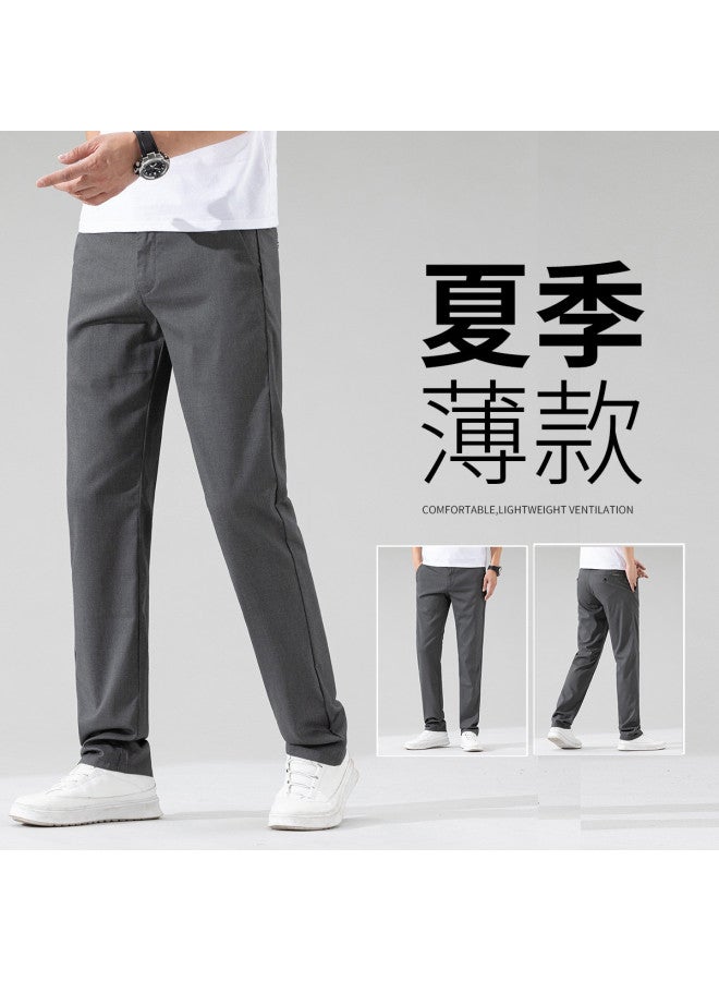 Fapai Men's Thin Business Casual Pants Popular Casual Easy-care Trousers Youth Long Pants Men - Image 2