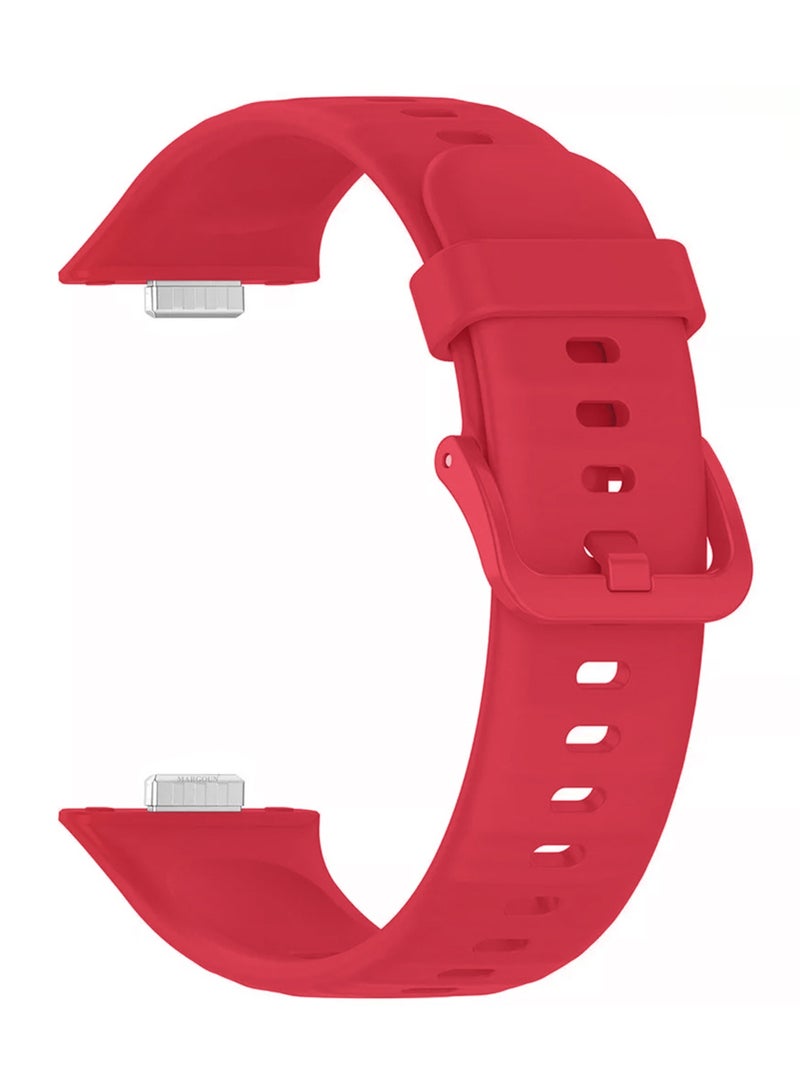 Wristband for Huawei Watch Fit 3/Fit 4/Fit 4 Pro Bands, Silicone Bracelet Quick Release Arm Band, Replacement Smartwatch Band Quick Release Sport Straps - Red - Image 3