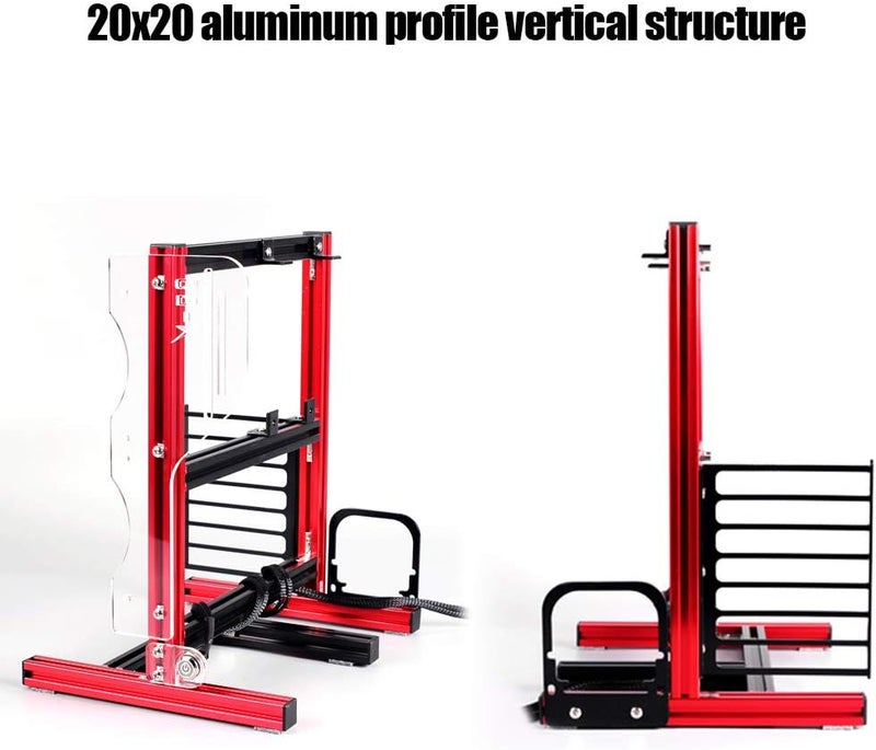 ATX/M-ATX/ITX DIY Chassis Bracket Open Chassis Mining Rig Frame ITX Case ATX Test Bench PC Case, Vertical Overclocking Open Aluminum Frame Chassis Rack, Water-Cooled PC Test Bench (Red) - Image 4