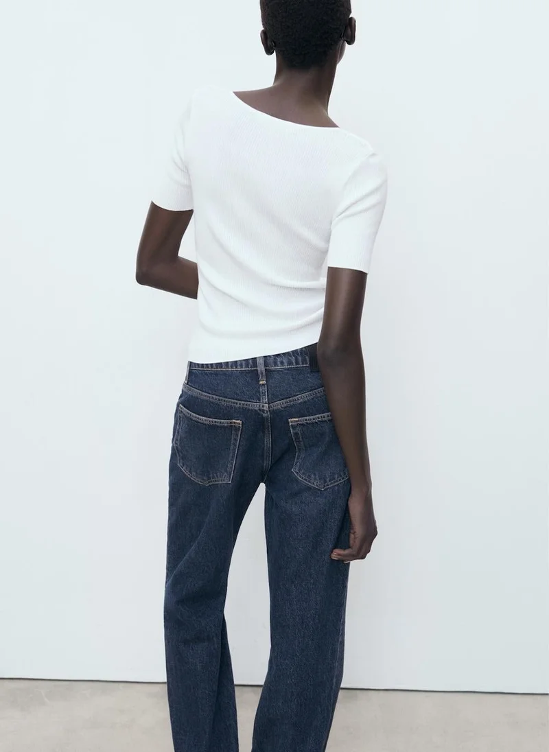 MANGO Mixed ribbed sweater