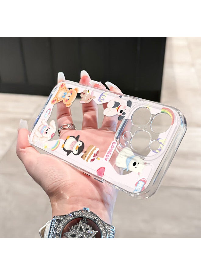 Inkaida Yingkaida Transparent Rainbow Animal Pattern Full Protection Case For Apple Iphone 16 Pro Max - Image 4