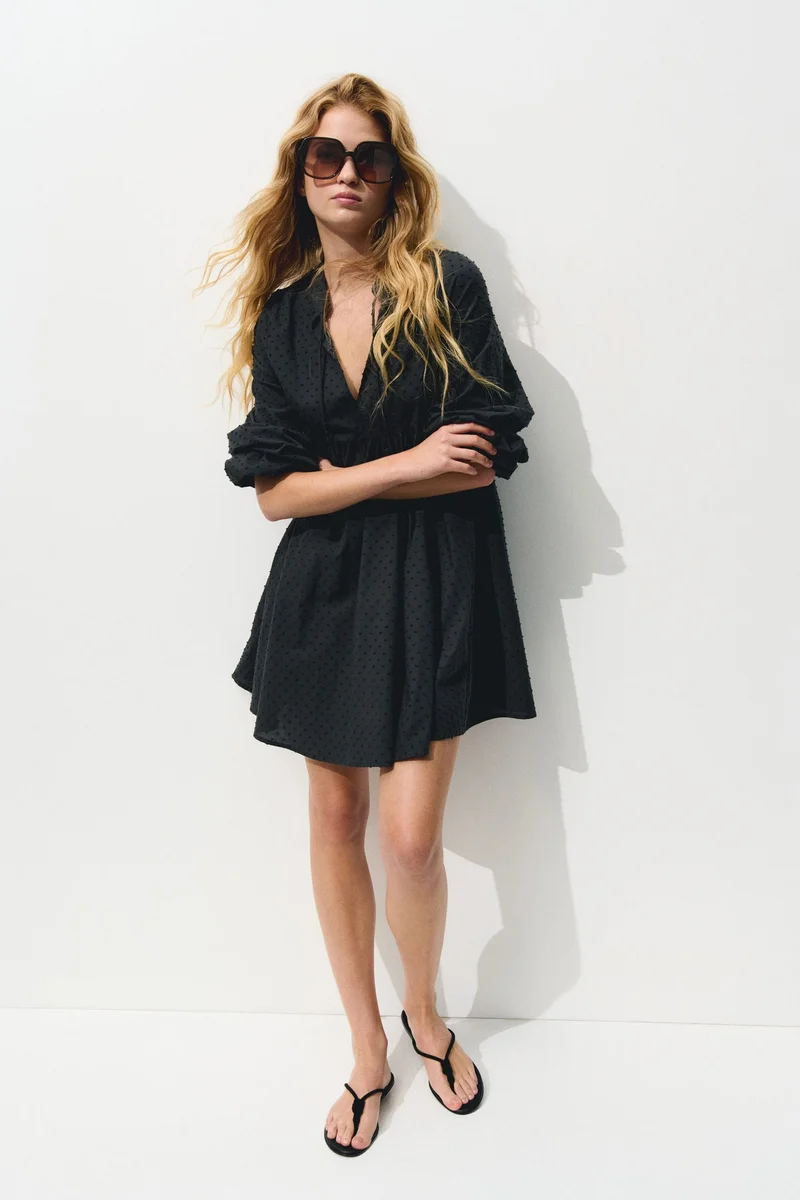 H&M Tie-detail cotton dress