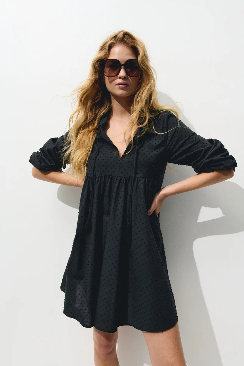 H&M Tie-detail cotton dress