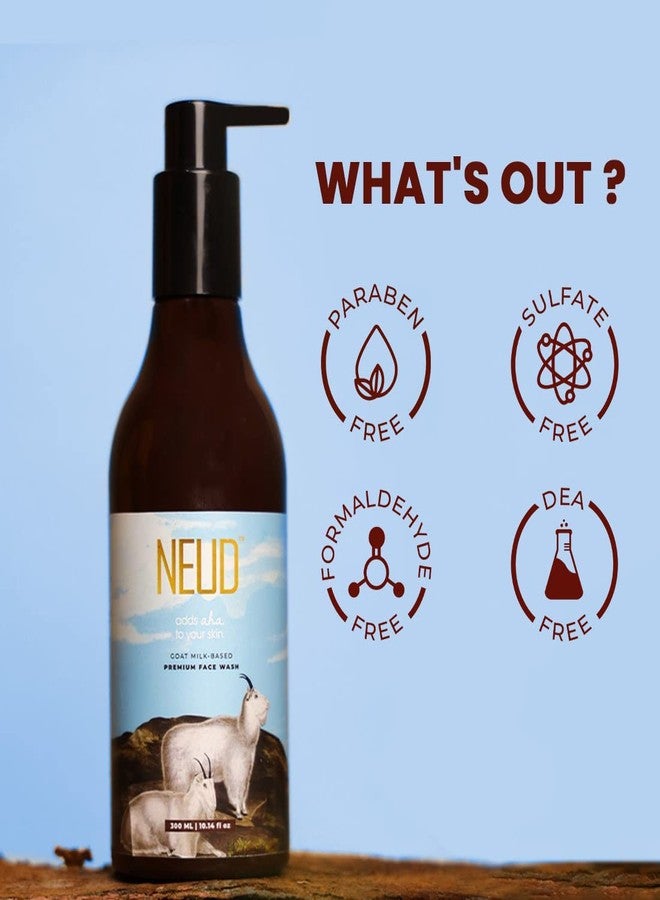 NEUD Goat Milk Premium Face Wash & Moisturizing Lotion Combo for Glowing & Brightening Skin, For Men & Women, Remove Age Spots, Prevent Wrinkles - Pack of 2 (300ml Each) - Image 4