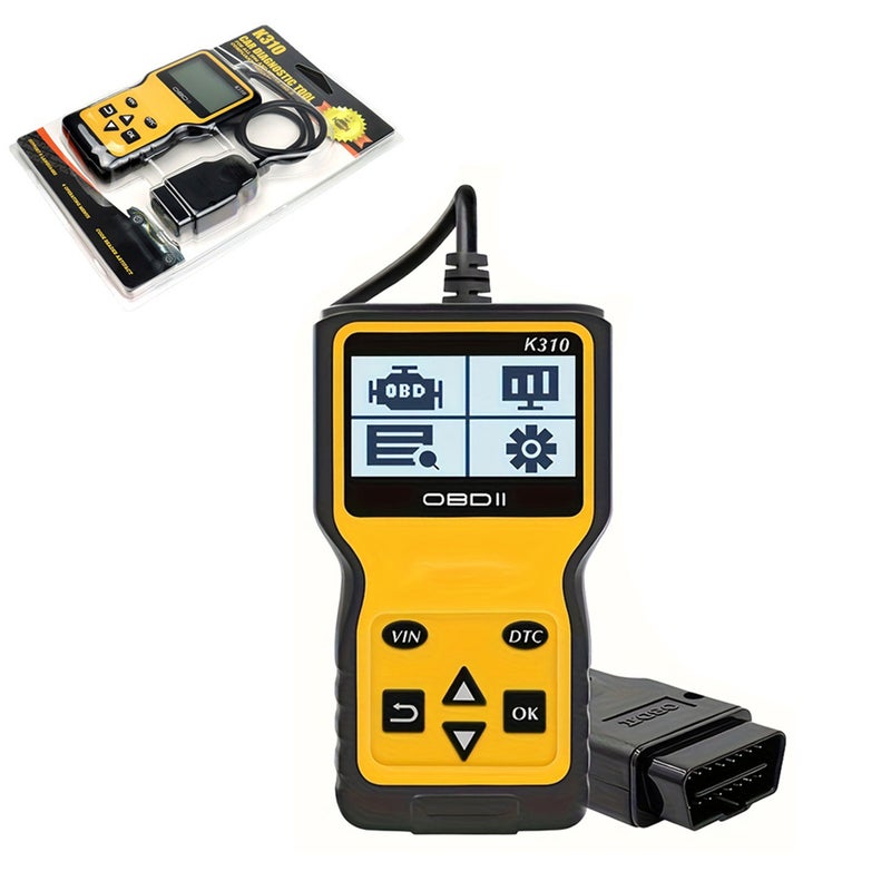 K310 OBD2 Code Reader, Automotive Engine Fault Diagnosis Scanner Plug and Play Obd2 Automatic Code Reader, Quick Diagnosis, Suitable for All Cars Since 1996, vibrant yellow - Image 2