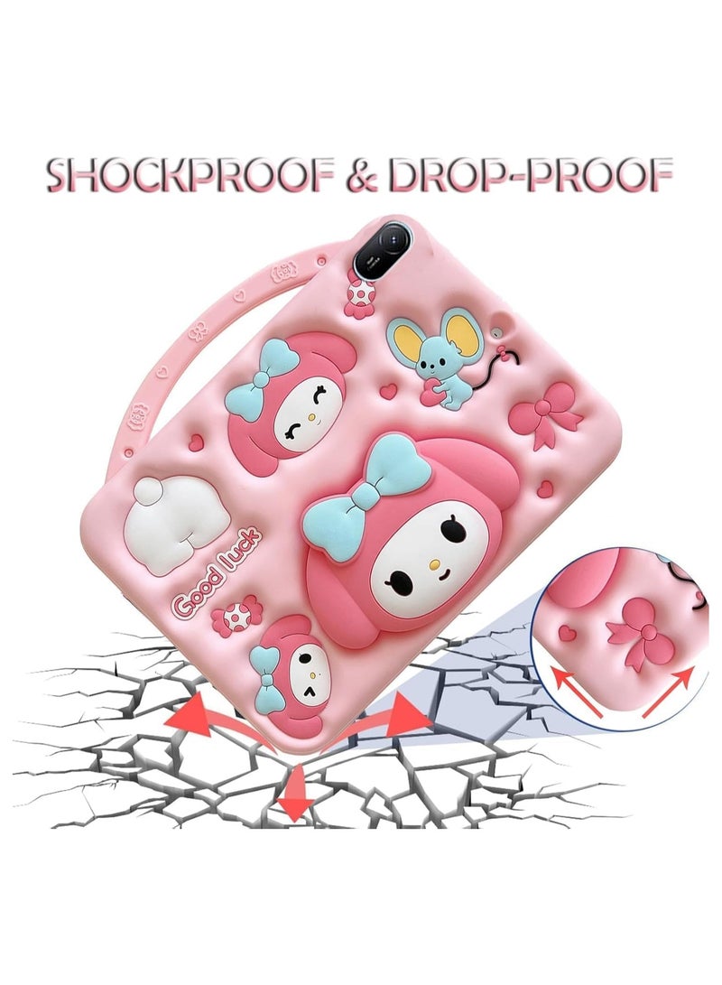 عام غطاء واقي صديق للأطفال متوافق مع Huawei MatePad SE 11 بوصة 2024 - غطاء سيليكون كارتوني مدمج لحن موسيقي، ماص للصدمات مع مقبض حامل وحزام كتف - Image 5