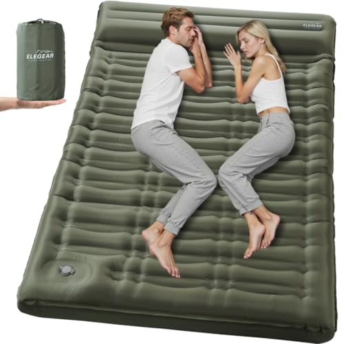 Elegear CumbreX Double Sleeping Pad for Camping 55 UltraThick Inflatable Camping Sleeping Pad 2 Person with Builtin Foot Pump Portable Camping Sleeping Mat for Backpacking Hiking Tent Full - Image 1