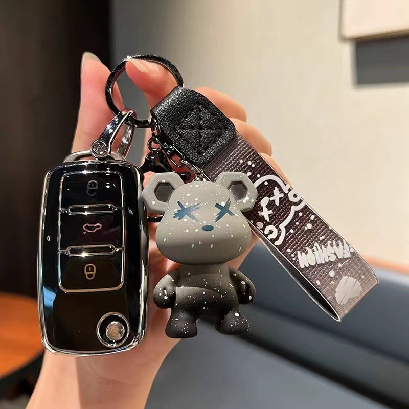 Car Key Cover Suitable For Volkswagen, Bmw, Tiguan, Lingdu, Lavida, And Multiple Models With Lanyard Buckle And Car Key Shell - Image 3