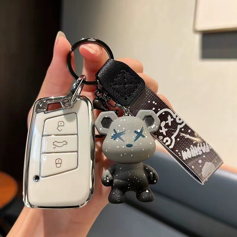Car Key Cover Suitable For Volkswagen, Bmw, Tiguan, Lingdu, Lavida, And Multiple Models With Lanyard Buckle And Car Key Shell - Image 4