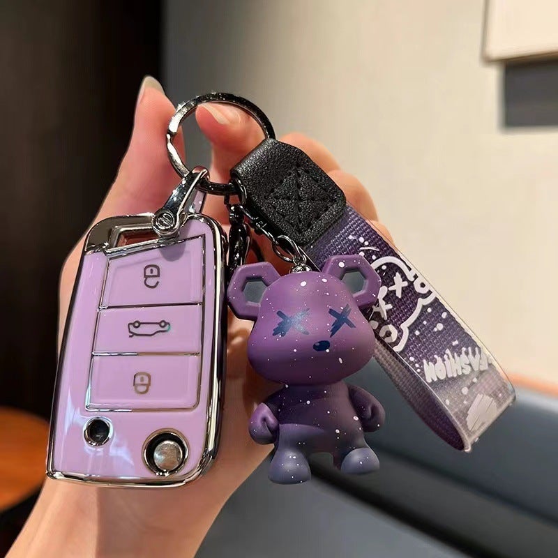 Car Key Cover Suitable For Volkswagen, Bmw, Tiguan, Lingdu, Lavida, And Multiple Models With Lanyard Buckle And Car Key Shell - Image 5