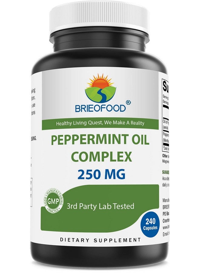 Brieofood Peppermint Oil Complex 250 Mg 240 Capsules Supports A Healthy Gut Bowel Soothing Gluten Free & Nongmo - Image 2
