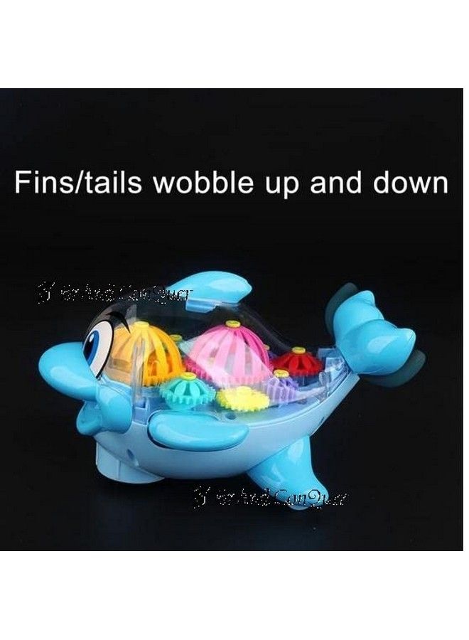 Brand Conquer 3D Car With 360 Degree Rotation Gear Simulation Mechanical Car Sound & Light Toys For Kids Boys & Girls (Transparent 3D Dolphine) - Image 4