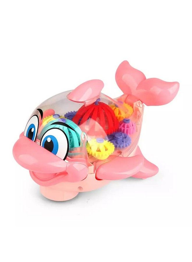 Brand Conquer 3D Car With 360 Degree Rotation Gear Simulation Mechanical Car Sound & Light Toys For Kids Boys & Girls (Transparent 3D Dolphine) - Image 2