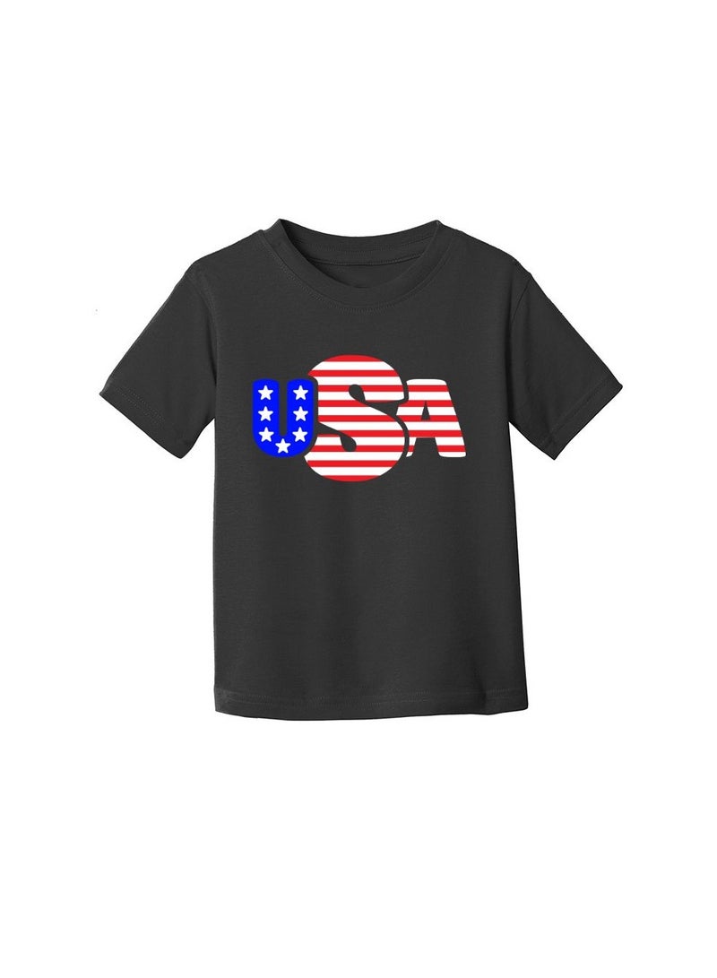 برينت شوب فور مي تي شيرت مطبوع عليه شعار الولايات المتحدة الأمريكية للفتيات - مصنوع من قماش قطني ناعم، نصف كم، مريح وأنيق، مناسب للارتداء اليومي، خفيف الوزن وجيد التهوية - Image 4