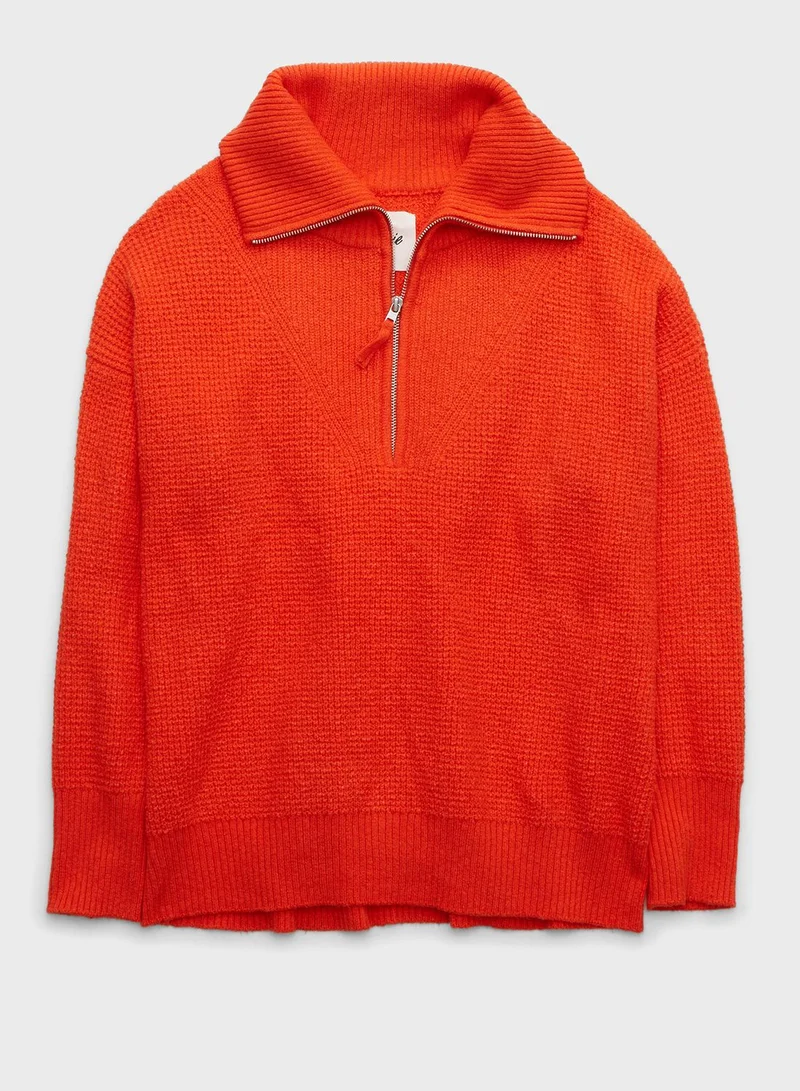 Aerie Zip Detail Sweater