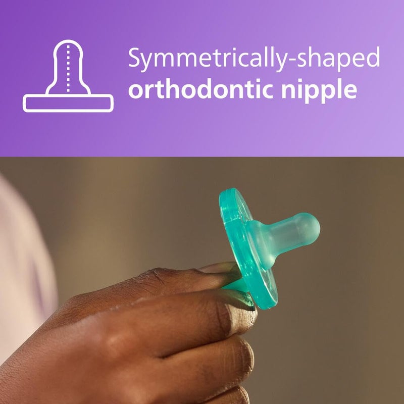 Avent لهايات فيليبس أفينت سوذي الطبية للأطفال 100% سيليكون لهايات قطعة واحدة خالية من BPA للأطفال من 0-3 أشهر لون أخضر 4 عبوات نموذج SCF19041 - Image 3