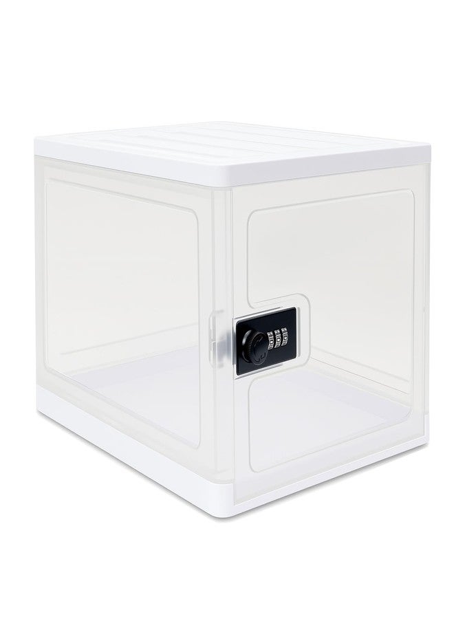 GIIYAA Clear Lockable Storage Box for Food，Tech and Home Safety, Medicine Lock Box for Safe Medication,Lockable Storage Bin，Refrigerator Storage Bins, Tablet Phone Jail Lock Box (Clear) - Image 1