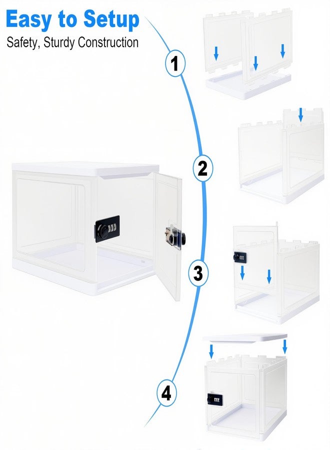 GIIYAA Clear Lockable Storage Box for Food，Tech and Home Safety, Medicine Lock Box for Safe Medication,Lockable Storage Bin，Refrigerator Storage Bins, Tablet Phone Jail Lock Box (Clear) - Image 3