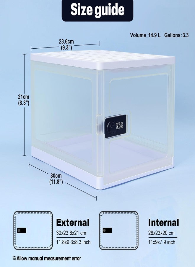 GIIYAA Clear Lockable Storage Box for Food，Tech and Home Safety, Medicine Lock Box for Safe Medication,Lockable Storage Bin，Refrigerator Storage Bins, Tablet Phone Jail Lock Box (Clear) - Image 2