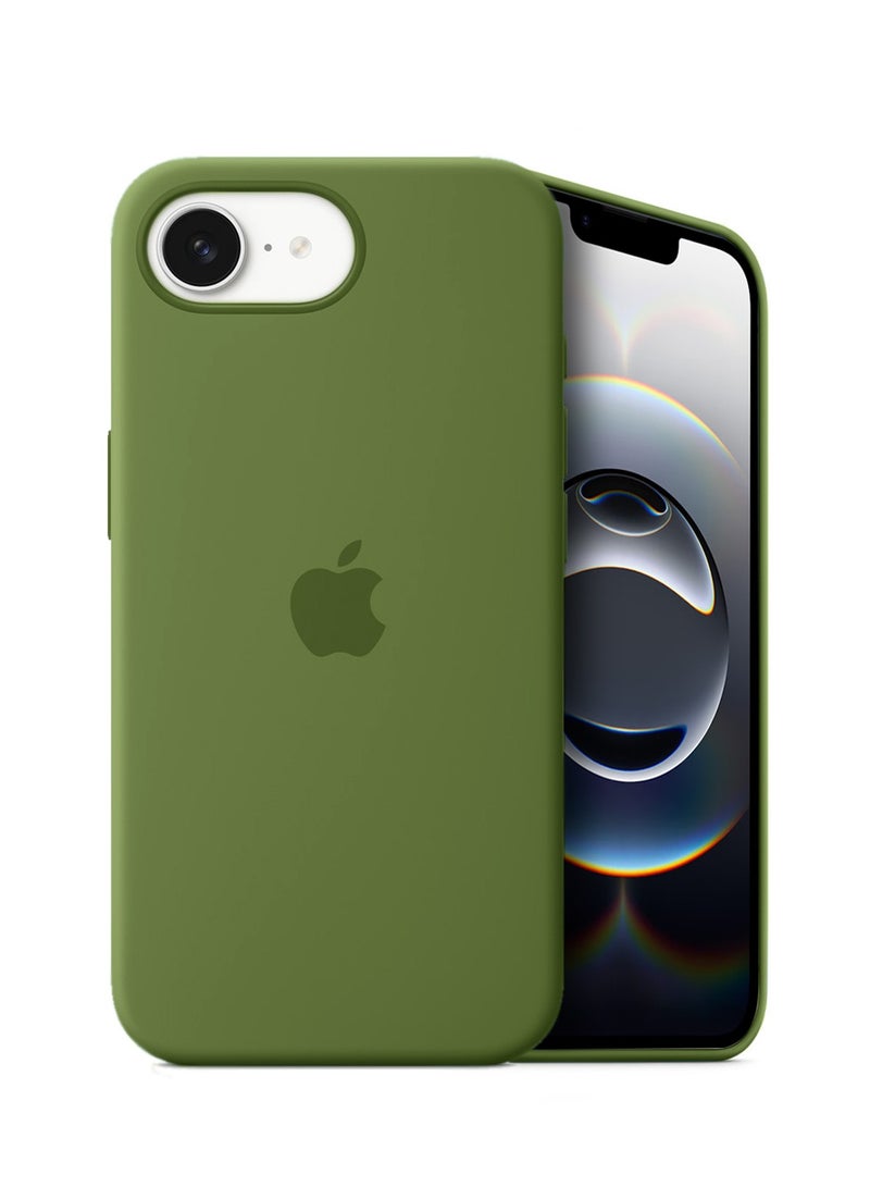 Wtech Apple iPhone 16e 5G 2025 Premium Soft Liquid Silicone Case Cover (MCRPSN) - Olive - Image 1
