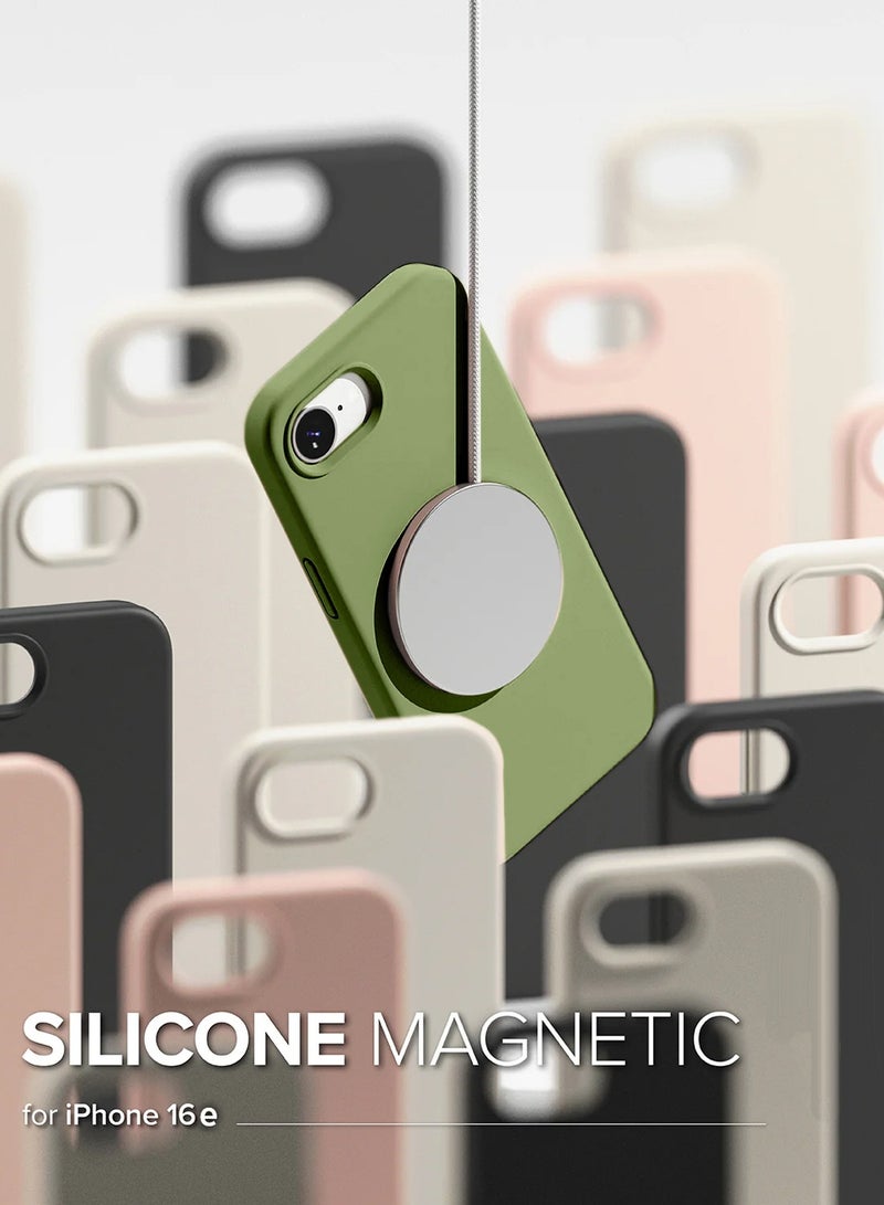 Wtech Apple iPhone 16e 5G 2025 Premium Soft Liquid Silicone Case Cover (MCRPSN) - Olive - Image 3