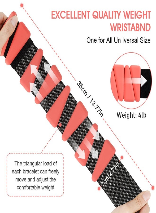 Grednfhat Wrist Weights Set of 2, Wearable Ankle & Wrist Weights, Adjustable Silicone Weight Bracelets (2Lbs Each ) Fits for Women & Men, Suitable for Yoga, Pilates, Dance, Running, Pool Exercises, Jogging (4LB Pink) - Image 2