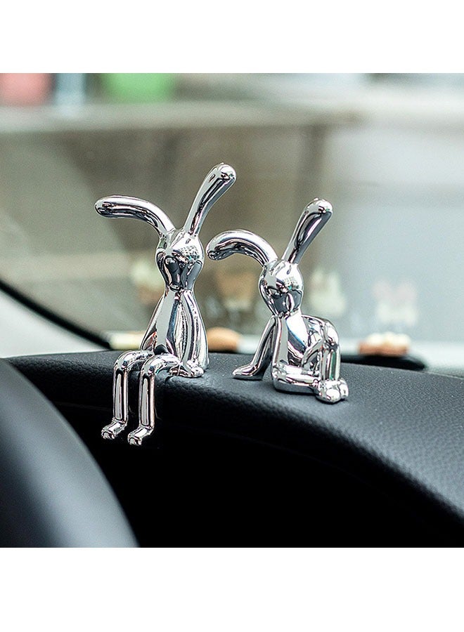 ZVEV Set of 2 Rabbit Car Ornaments Light Luxury Ornaments Cute Car Interiors Car Decorations Creative Car Centre Console Jewelry - Image 1