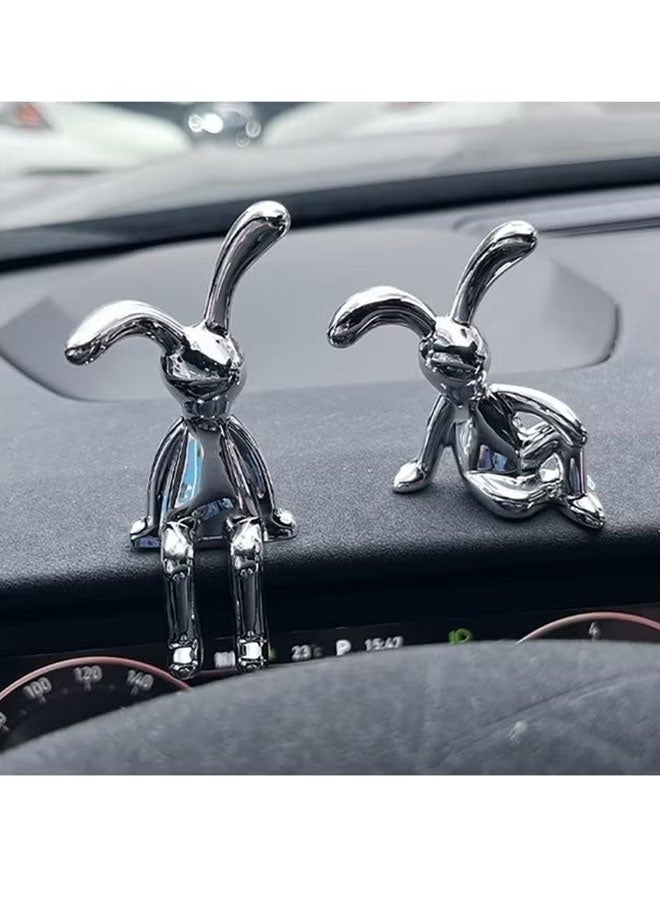 ZVEV Set of 2 Rabbit Car Ornaments Light Luxury Ornaments Cute Car Interiors Car Decorations Creative Car Centre Console Jewelry - Image 5