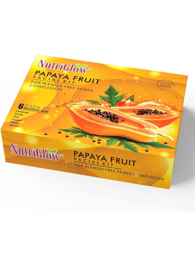 NUTRIGLOW طقم وجه فاكهة البابايا من نوتري جلو للرجال والنساء لبشرة متألقة (260 جرام - 10 مل) - Image 1