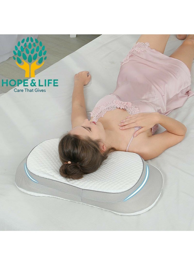 Hope And Life Amal Wa Hayat Medical Pillow for Neck and Neck Support, made of memory foam, odor-free and breathable, size 63*12*32 cm  - Image 4