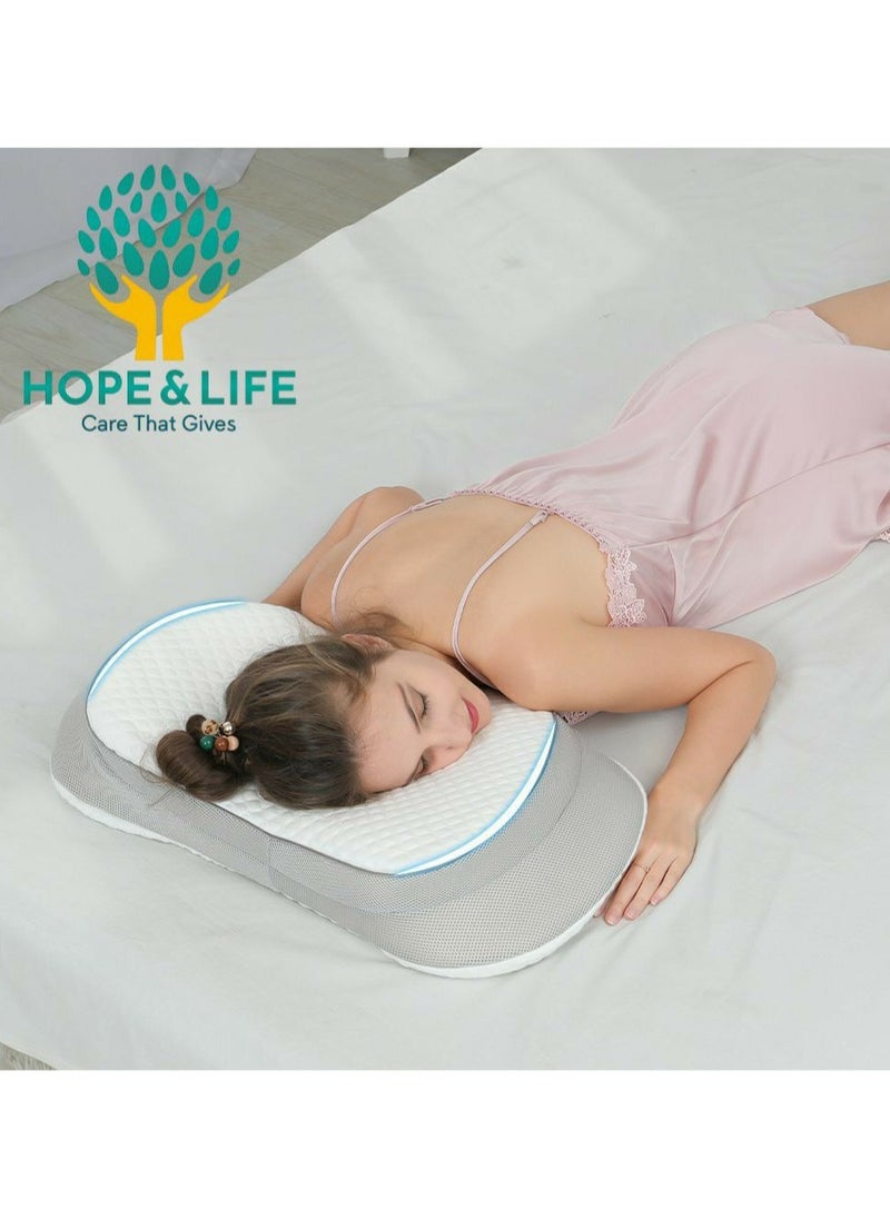 Hope And Life Amal Wa Hayat Medical Pillow for Neck and Neck Support, made of memory foam, odor-free and breathable, size 63*12*32 cm  - Image 5