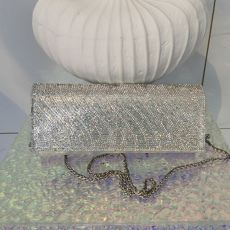 Fashion Dinner Bag With Diamonds, Handmade Bag, Banquet Versatile Evening Bag, Clutch Bag, Satchel Women'S
