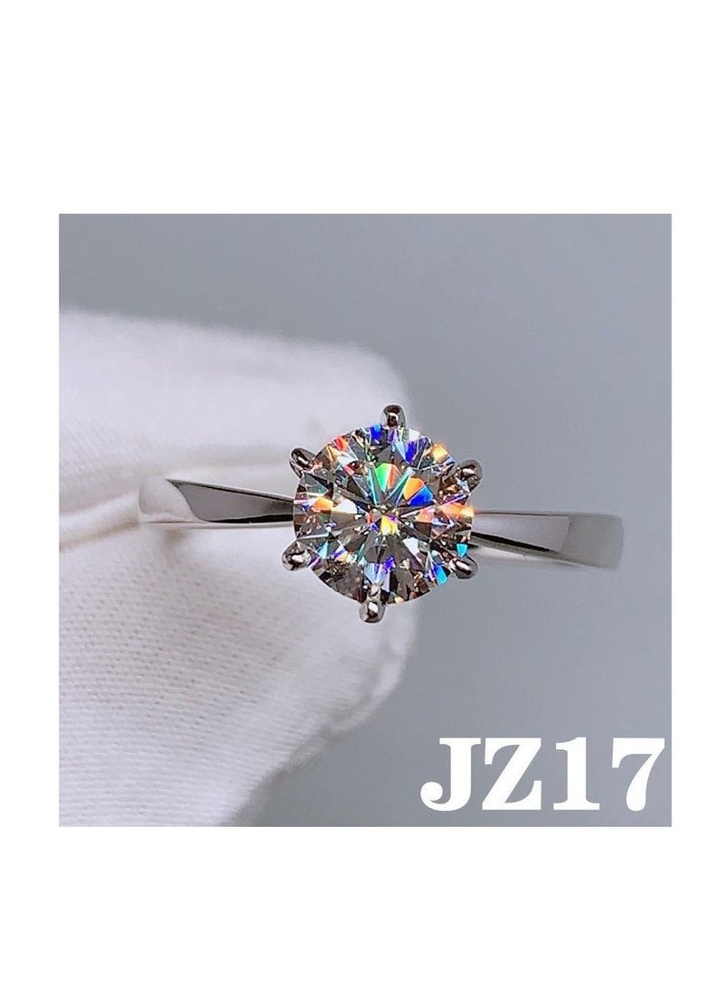 Eight Hearts and Eight Arrows Imitation Mosang Diamond Ring