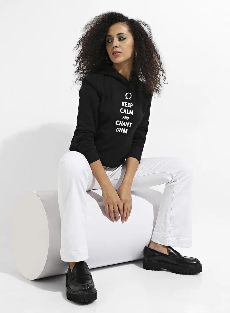 Campus Sutra Calm Down Hoodie With Kangaroo Pockets