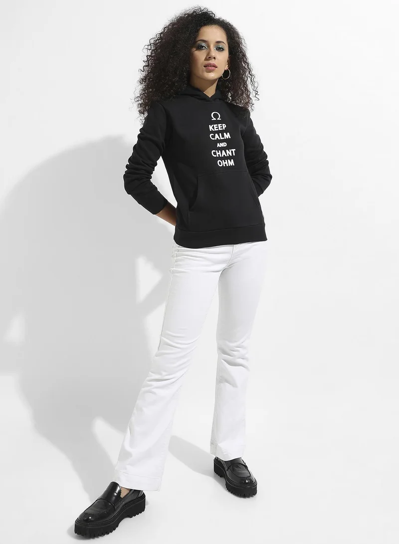 Campus Sutra Calm Down Hoodie With Kangaroo Pockets