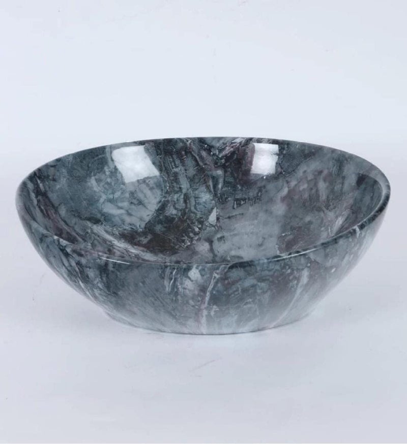 NEROBI Designer Glossy Finish Table Top Ceramic Wash Basin Vessel Sink with Slim Rim | Beautiful Ovel Shape Wash Basin (Boat Navy Blue wash Basin, 16 x 13 x 5 Inch) - Image 3
