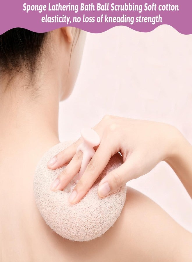 YBEATY 4 Pcs Soft Sunflower Suction Cup Bath Ball Exfoliating Bathing Sponge with Finger Rings Mesh Shower Body Loofah Sponge Cleaning Brush for Women Men Shower Accessories - Image 4