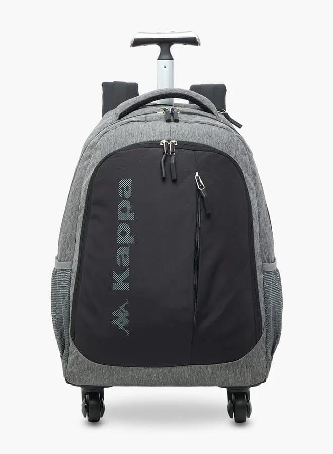 Kappa Boys Logo Print Trolley Backpack with Retractable Handle - 48x34x23 cm