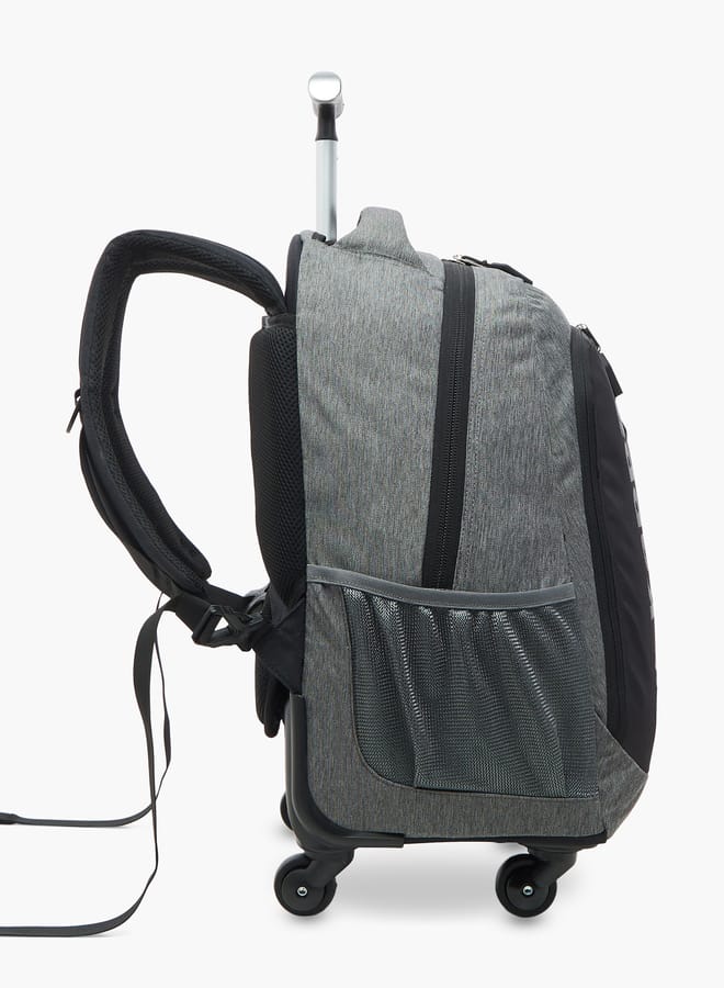 Kappa Boys Logo Print Trolley Backpack with Retractable Handle - 48x34x23 cm  - Image 4