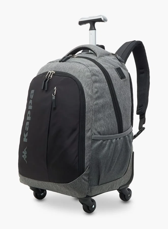Kappa Boys Logo Print Trolley Backpack with Retractable Handle - 48x34x23 cm