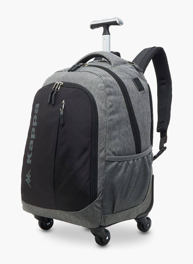 Kappa Boys Logo Print Trolley Backpack with Retractable Handle - 48x34x23 cm  - Image 2