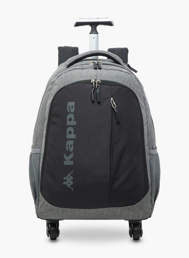 Kappa Logo Print Trolley School Backpack With Retractable Handle - 48X34X23 Cm - Image 1