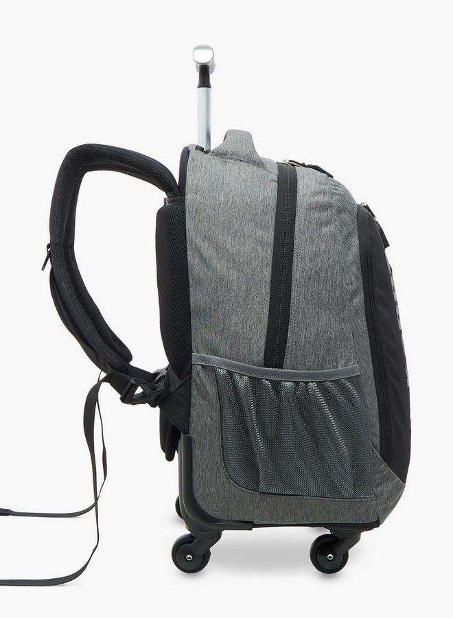 Kappa Logo Print Trolley School Backpack With Retractable Handle - 48X34X23 Cm - Image 3