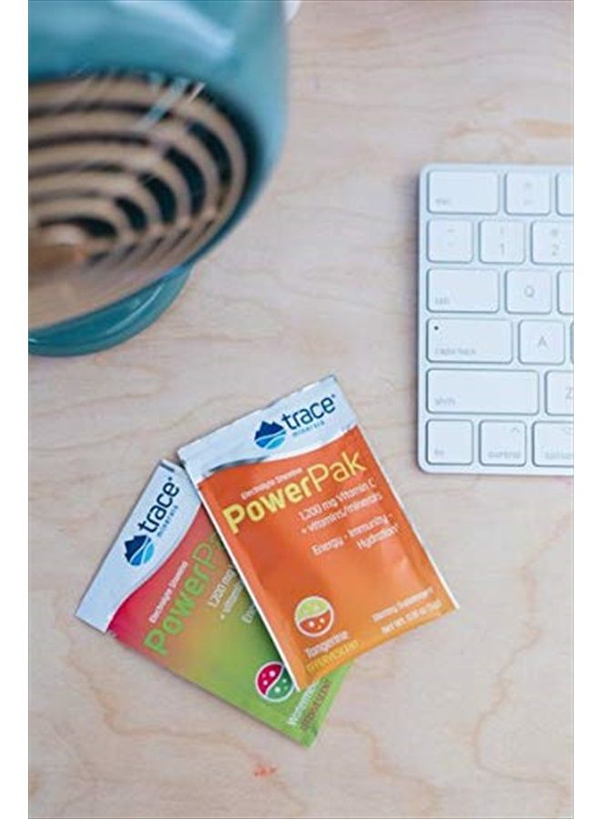 Trace Minerals Power Pak Electrolyte Powder Packets | 1200 mg Vitamin C, Zinc, Magnesium | Boost Hydration, Immunity, Energy, Muscle Stamina | Tangerine | 30 Packets - Image 4