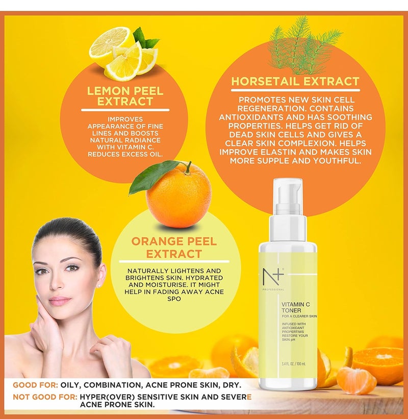 N PLUS Professional Vitamin C Toner For Face With Vitamin C For A Clearer Skin 100Ml - Image 5