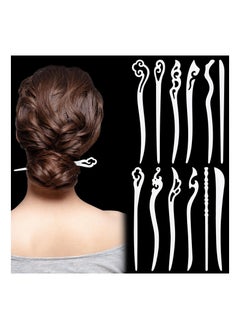 12 Pcs Ancient Hair Sticks,  Retro Hair Pins Long Hair Chopsticks Hairpin Chinese Japanese Hair Accessories for Women Girls Hair Accessory, 12 Styles (Exquisite Style Set)