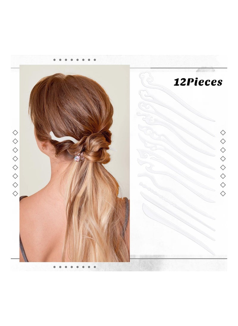 SYOSI - 12 Pcs Ancient Hair Sticks,  Retro Hair Pins Long Hair Chopsticks Hairpin Chinese Japanese Hair Accessories for Women Girls Hair Accessory, 12 Styles (Exquisite Style Set) - Image 1